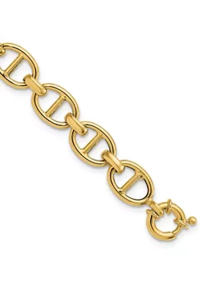 14K Yellow Gold Polished Fancy Link Bracelet