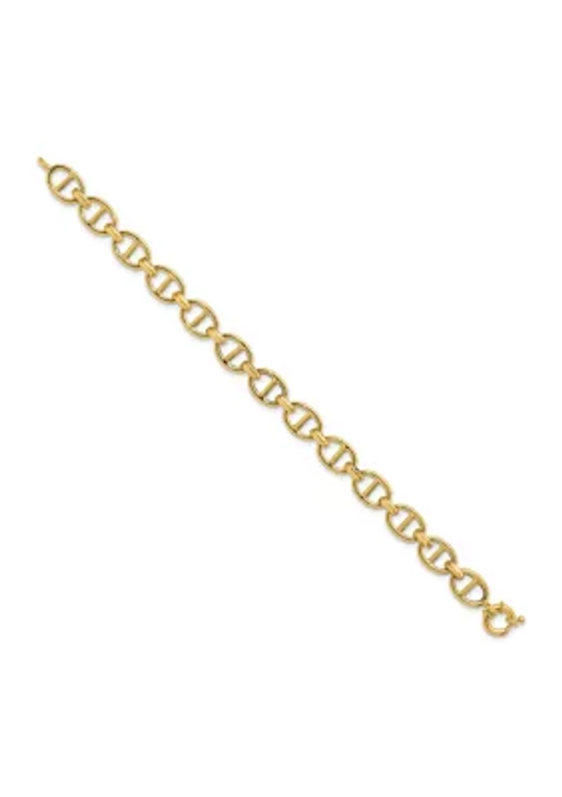 14K Yellow Gold Polished Fancy Link Bracelet