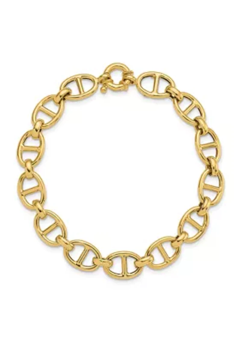 14K Yellow Gold Polished Fancy Link Bracelet
