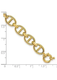 14K Yellow Gold Polished Fancy Link Bracelet