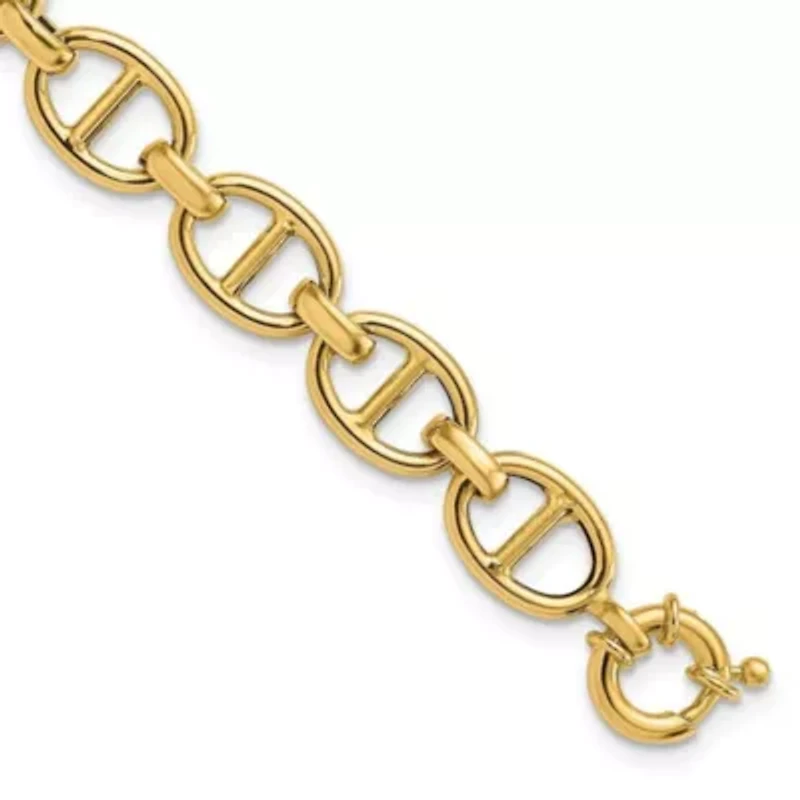 14K Yellow Gold Polished Fancy Link Bracelet