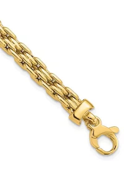 14K Yellow Gold Polished Fancy Link Bracelet
