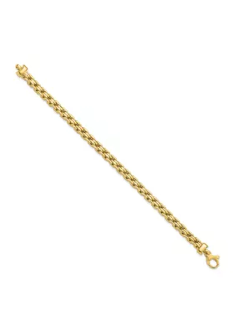 14K Yellow Gold Polished Fancy Link Bracelet