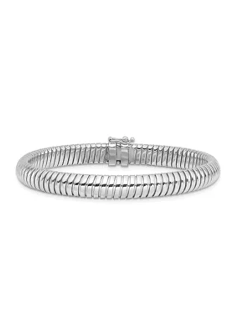 14K Two-tone Polished 7.25mm Domed Bracelet