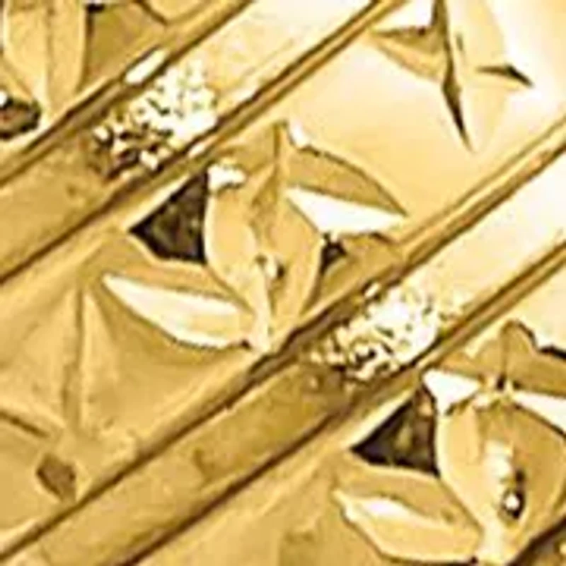 14K Two-tone Polished 7.5mm Diamond-cut Domed Bracelet
