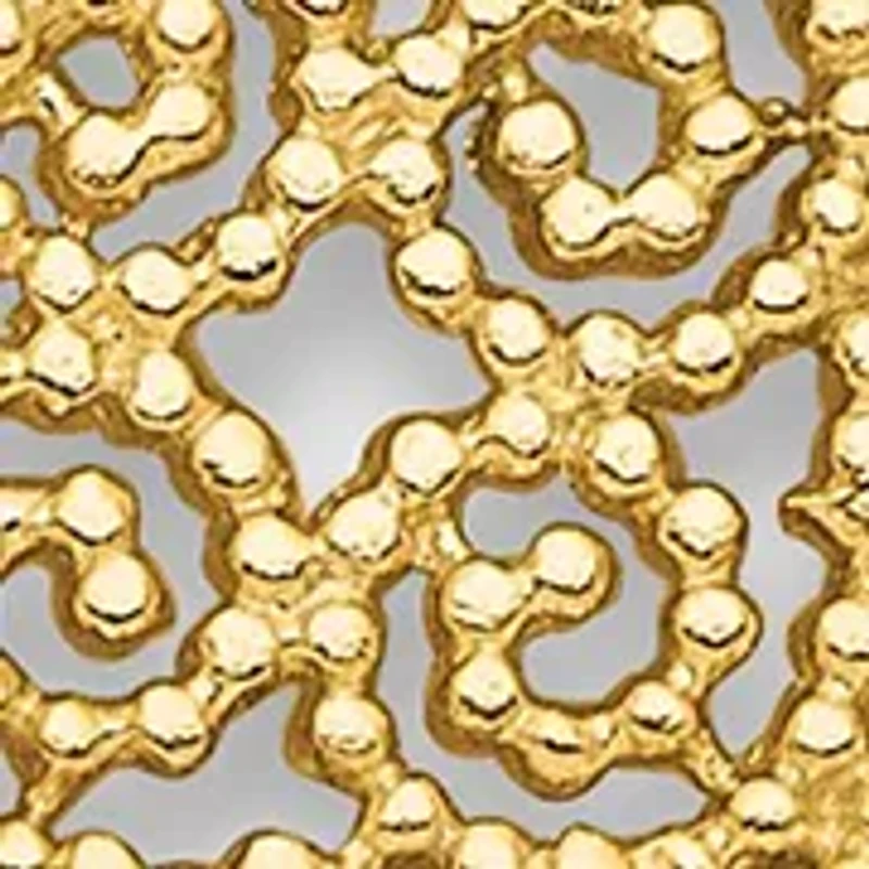 14K Yellow Gold Polished and Filigree Flower Stations with 1 Inch Extension Necklace