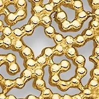 14K Yellow Gold Polished and Filigree Flower Stations with 1 Inch Extension Necklace