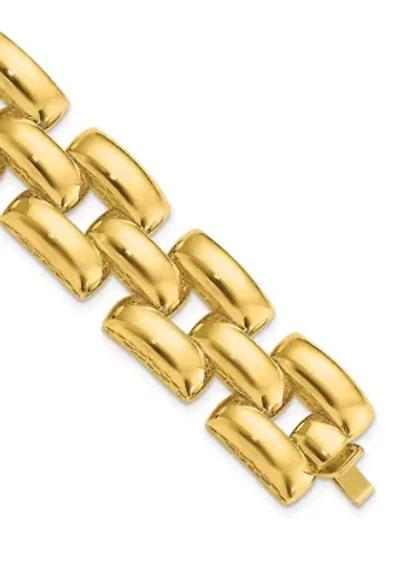 14K Yellow Gold Polished Fancy Link Bracelet