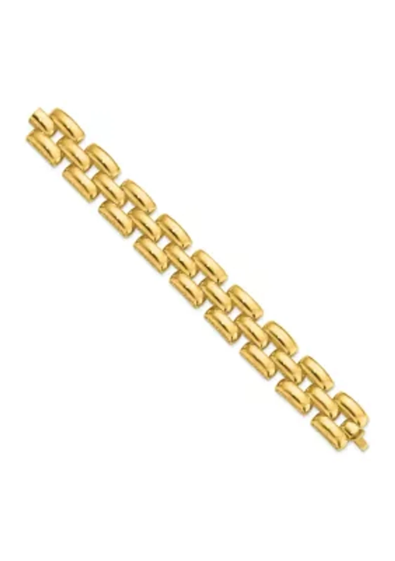 14K Yellow Gold Polished Fancy Link Bracelet