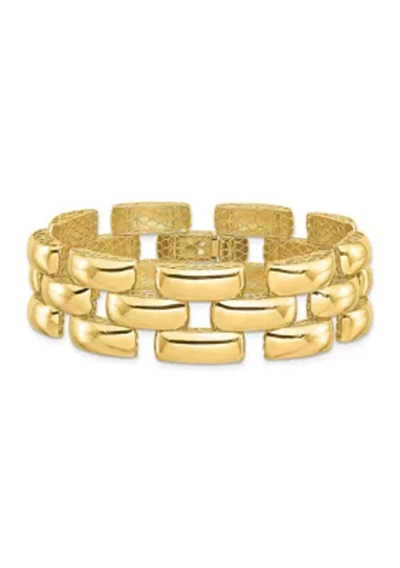 14K Yellow Gold Polished Fancy Link Bracelet