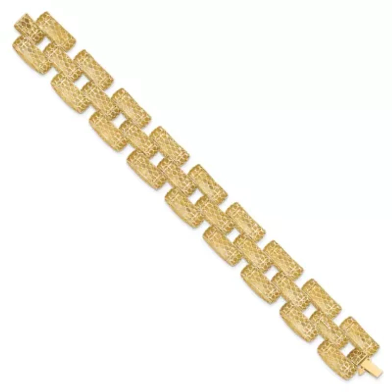 14K Yellow Gold Polished Fancy Link Bracelet