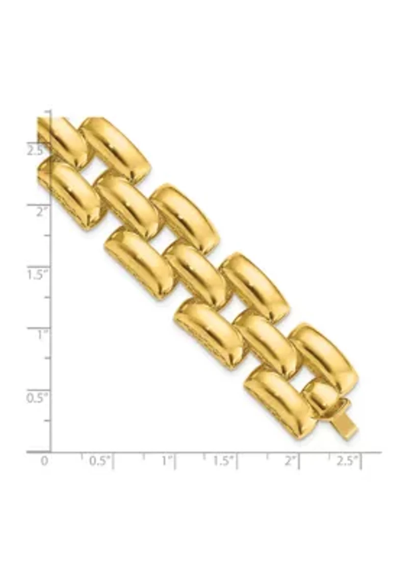 14K Yellow Gold Polished Fancy Link Bracelet