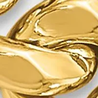 14K Yellow Gold 7mm Polished Flat Beveled Curb Men's Bracelet