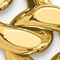 14K Yellow Gold Polished Figaro Link Men's Bracelet