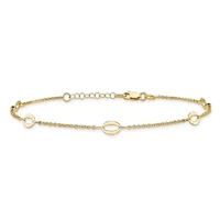 14K Yellow Gold Polished Oval Links 9-inch Plus 1-inch Extension Anklet