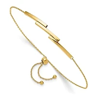 14K Yellow Gold Polished Bar Adjustable Bracelet