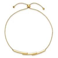 14K Yellow Gold Polished Bar Adjustable Bracelet