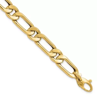 14K Yellow Gold Polished Hollow Fancy Link Men's Bracelet