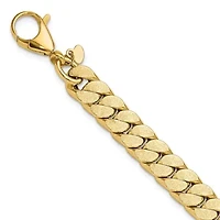 14K Yellow Gold Polished Textured Reversible Men's Bracelet