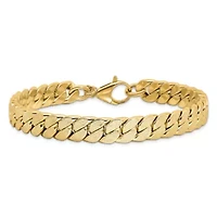 14K Yellow Gold Polished Textured Reversible Men's Bracelet