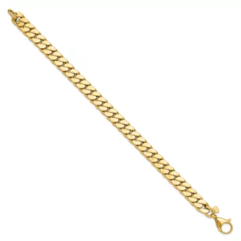 14K Yellow Gold Polished Textured Reversible Men's Bracelet