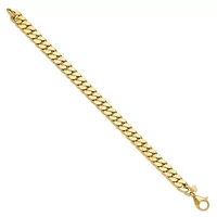 14K Yellow Gold Polished Textured Reversible Men's Bracelet