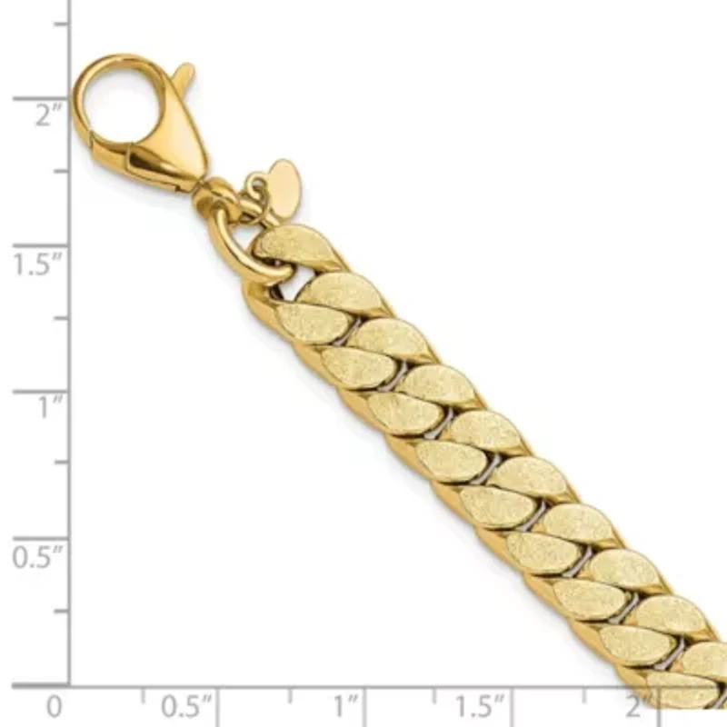 14K Yellow Gold Polished Textured Reversible Men's Bracelet