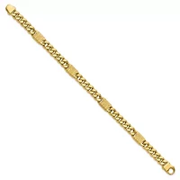 14K Yellow Gold Polished with Design Fancy Link Men's Bracelet