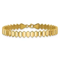 14K Yellow Gold Polished Fancy Geometric Link Bracelet