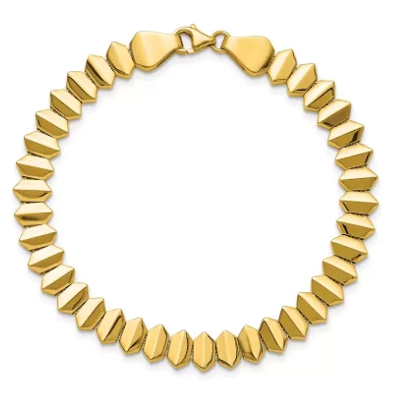 14K Yellow Gold Polished Fancy Geometric Link Bracelet