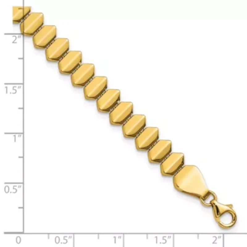 14K Yellow Gold Polished Fancy Geometric Link Bracelet
