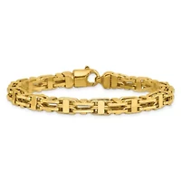 14K Yellow Gold Polished Fancy Link Men's Bracelet