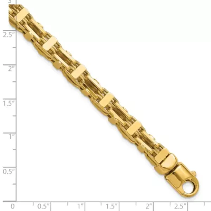 14K Yellow Gold Polished Fancy Link Men's Bracelet