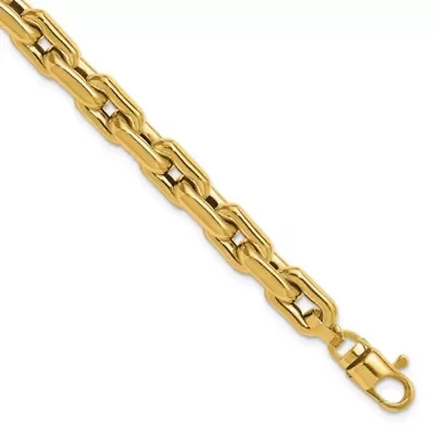 14K Yellow Gold Polished Fancy Link Men's Bracelet