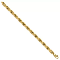 14K Yellow Gold Polished Fancy Link Men's Bracelet
