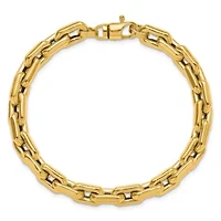 14K Yellow Gold Polished Fancy Link Men's Bracelet