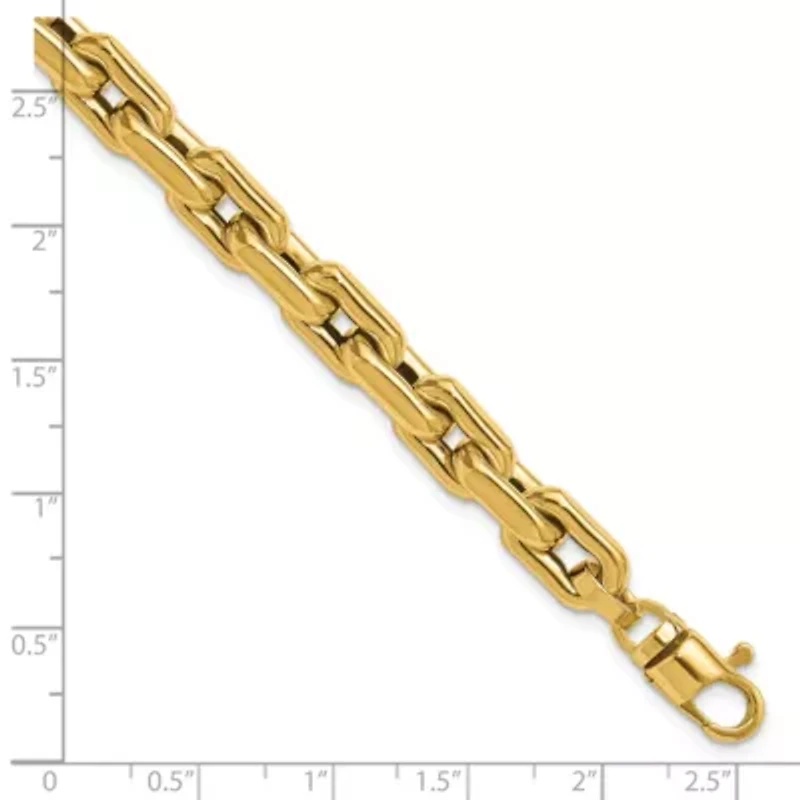 14K Yellow Gold Polished Fancy Link Men's Bracelet