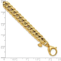 14K Yellow Gold Polished and Textured Fancy Curb Bracelet