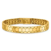 14K Yellow Gold Polished Hexagon Design Bracelet