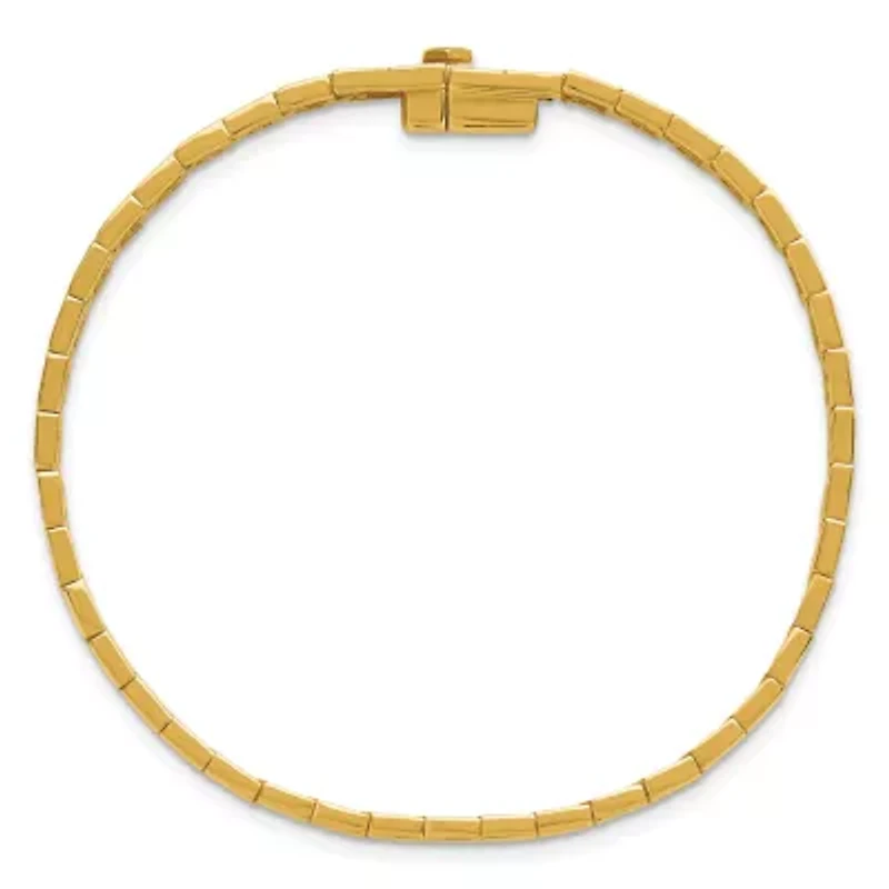 14K Yellow Gold Polished Hexagon Design Bracelet