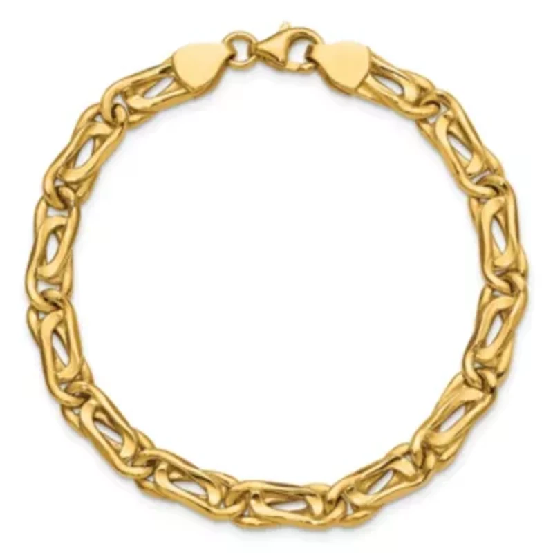 14K Yellow Gold Polished Fancy Link Bracelet