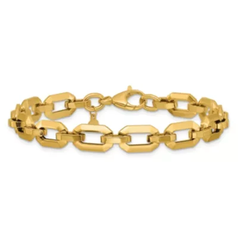 14K Yellow Gold Polished Fancy Link Bracelet
