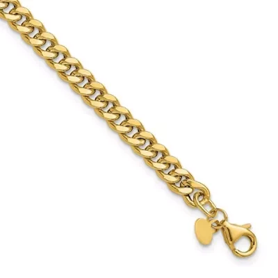 14K Yellow Gold Polished Curb Link Bracelet