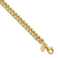 14K Yellow Gold Polished Curb Link Bracelet