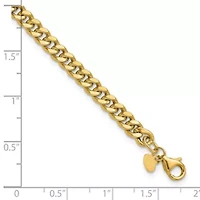 14K Yellow Gold Polished Curb Link Bracelet