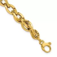 14K Yellow Gold Polished Fancy Twisted Link Bracelet