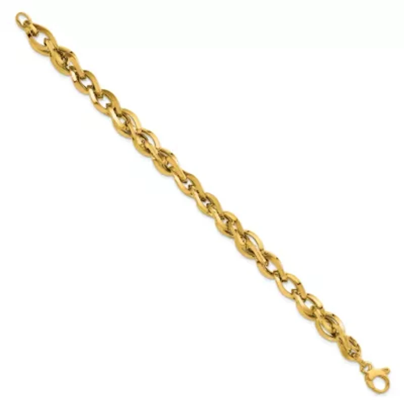 14K Yellow Gold Polished Fancy Twisted Link Bracelet