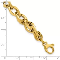 14K Yellow Gold Polished Fancy Twisted Link Bracelet