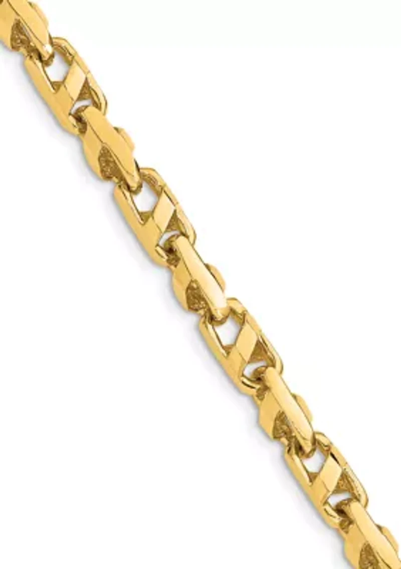 Mens 14K Yellow Gold 5.5 Millimeter Fancy Link Bracelet