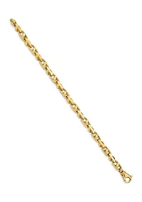 Mens 14K Yellow Gold 5.5 Millimeter Fancy Link Bracelet